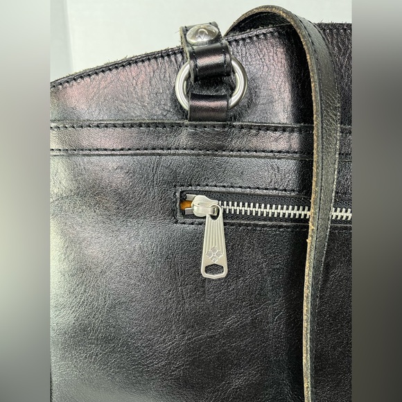 Patricia Nash Heritage Leather Poppy Tote Bag BLACK Shoulder Handbag Purse - Picture 3 of 13